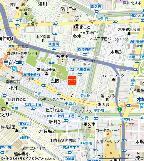 まいばすけっと富岡八幡店付近の地図